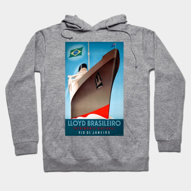 Vintage Travel Poster The Netherlands Lloyd Brasileiro Hoodie by vintagetreasure